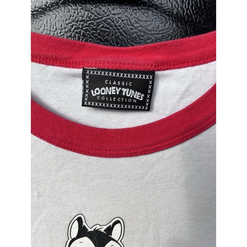 Vintage 90's Pussyfoot Looney Tunes Ringer Tee Women's  Size Large Gothcore - Picture 3 of 11
